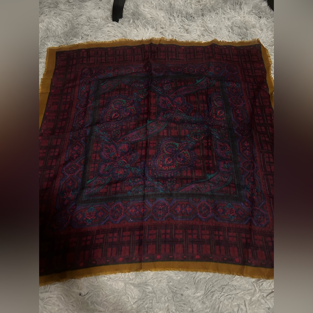 Challis by Berkshire 100% Acrylic Paisley Raw Hem Scarf